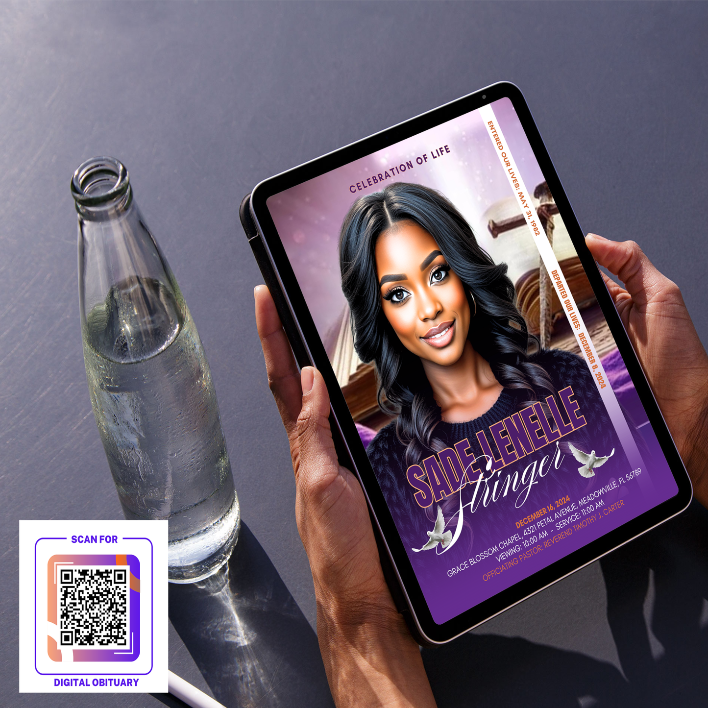 Digital Obituary + QR Code and Access - Serenity Impressions