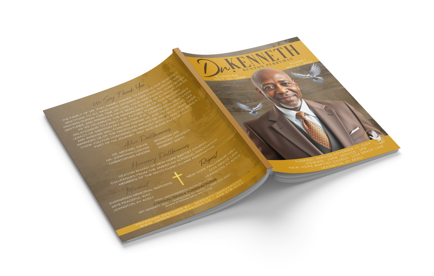 Magazine Style Obituary (Design & Print) - Serenity Impressions