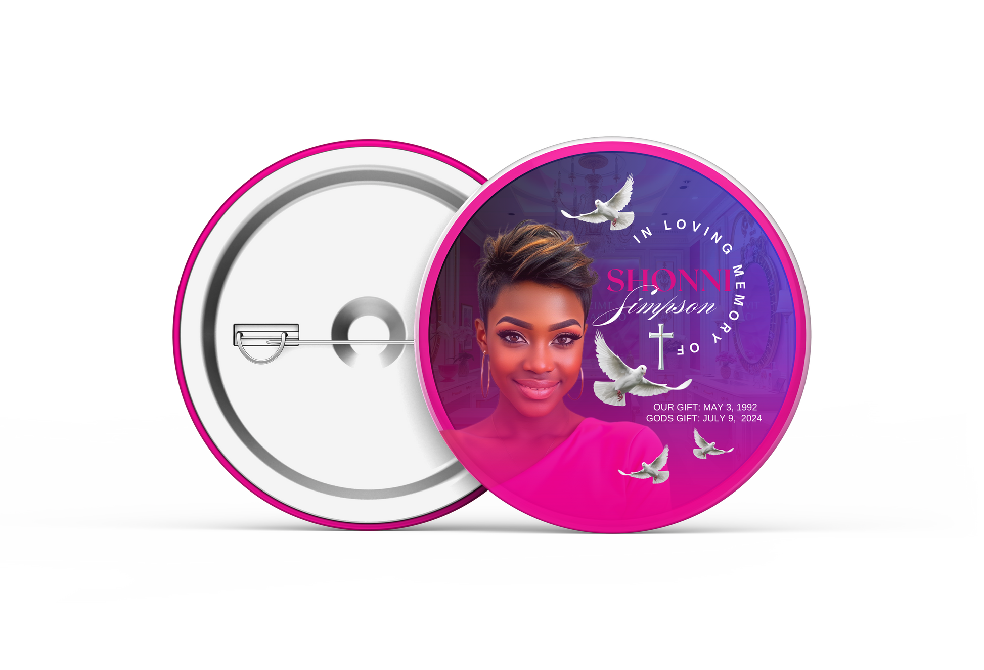 3" Memorial Button – Wearable Tribute - Serenity Impressions