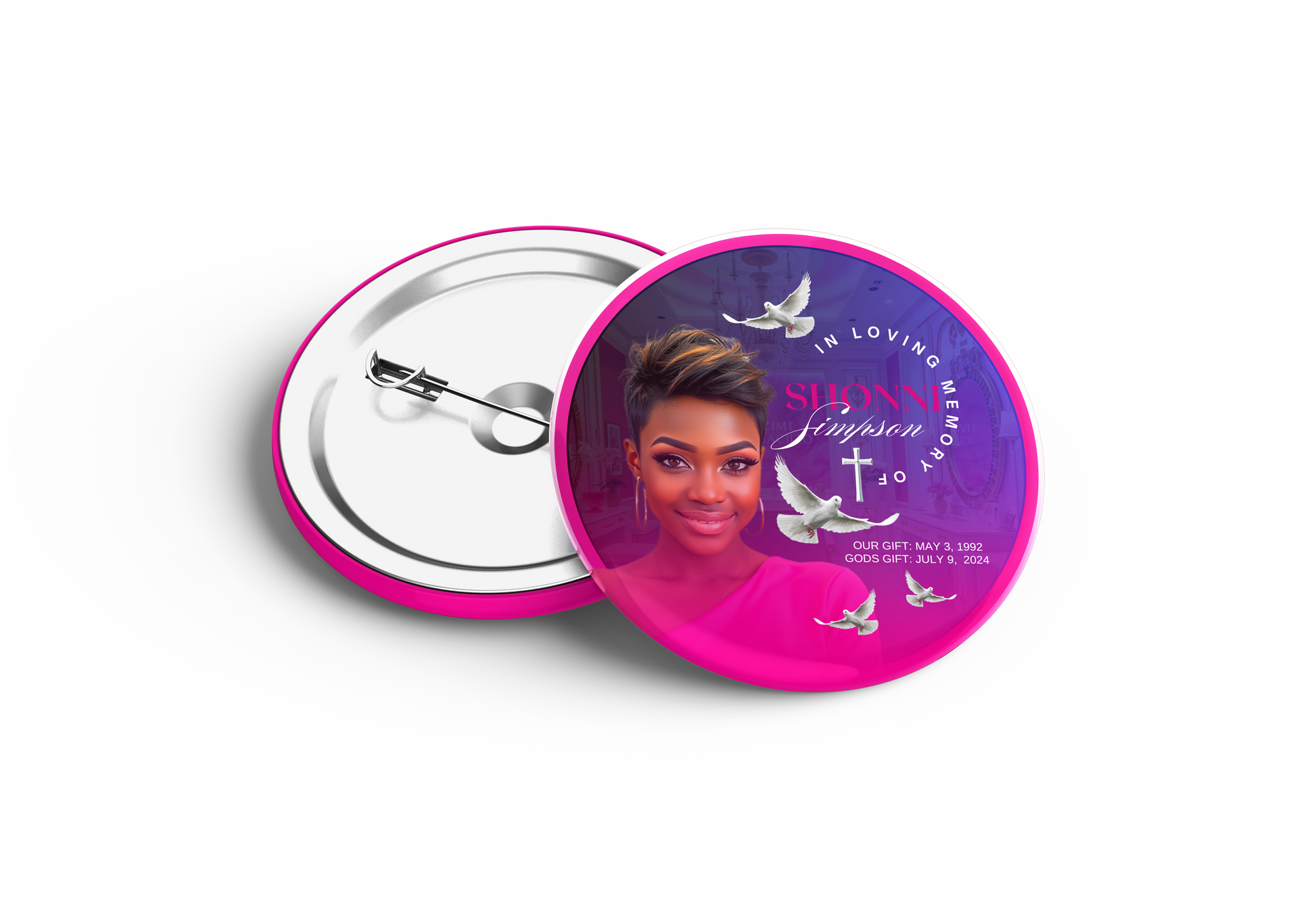 3" Memorial Button – Wearable Tribute - Serenity Impressions