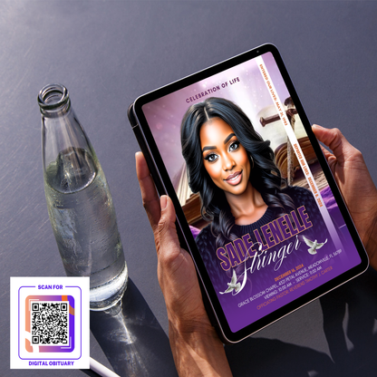 Digital Obituary + QR Code and Access - Serenity Impressions