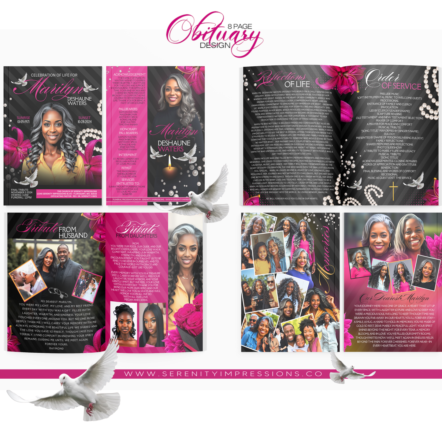 Obituary Mockups by Serenity