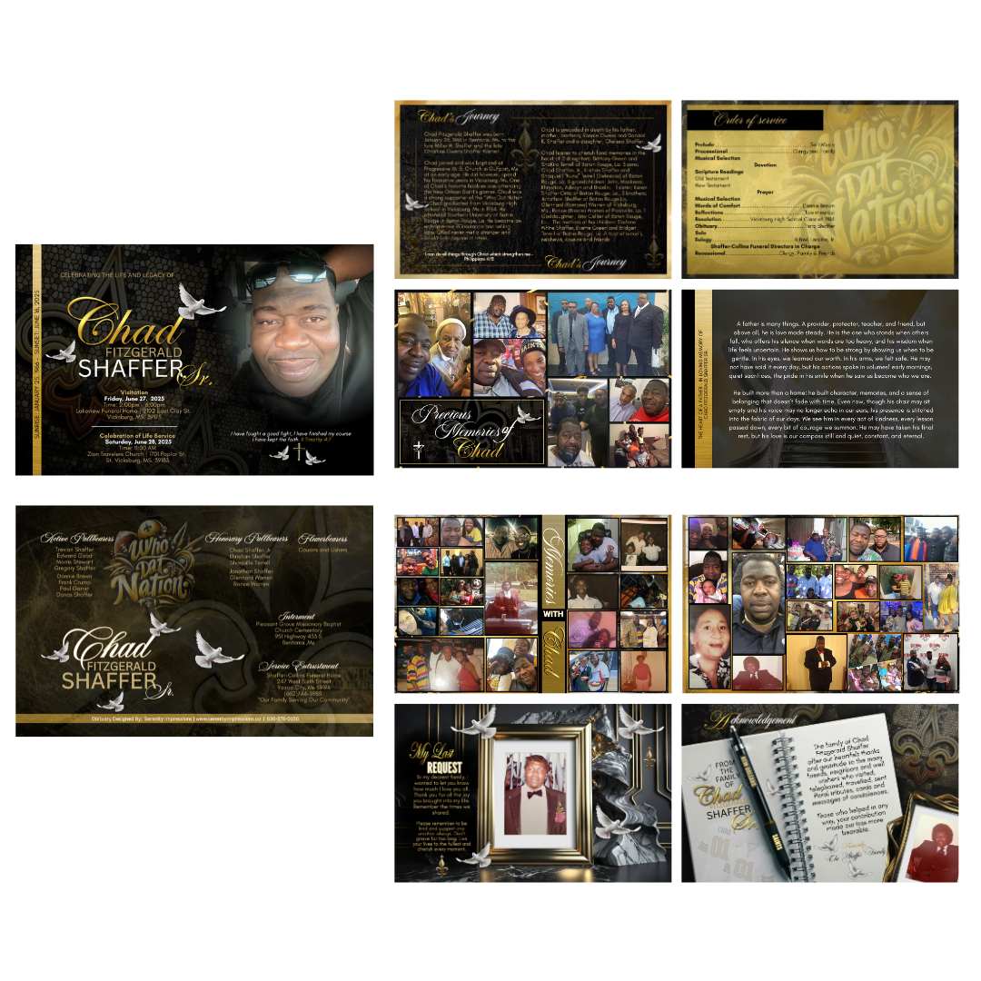 Horizontal Obituary Booklet (Design & Print)