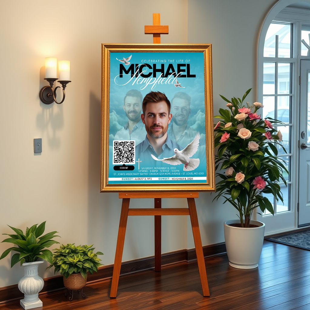 Custom Funeral Obituary QR Code Boards - Serenity Impressions